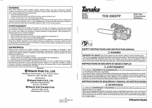 Manual Tanaka TCS 33EDTP Chainsaw