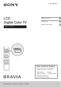 Manual Sony Bravia XBR-52LX900 LCD Television