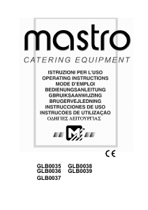 Manual Mastro GLB0036 Máquina de lavar louça