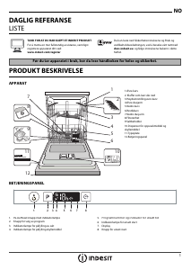 Bruksanvisning Indesit DIFP 28T9 A EU Oppvaskmaskin