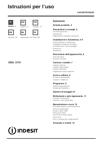 Manuale Indesit DSG 5731 Lavastoviglie