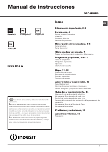 Manual de uso Indesit IDCE 845 A ECO (EU) Secadora