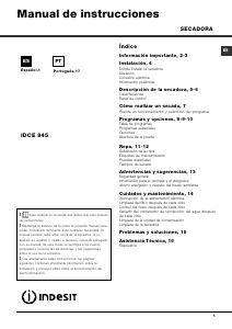 Manual de uso Indesit IDCE 845 B (EU) Secadora