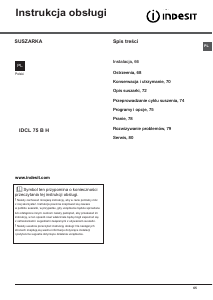 Instrukcja Indesit IDCL 75 B H (EU) Suszarka