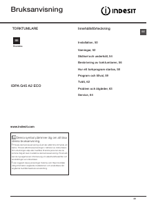 Bruksanvisning Indesit IDPA G45 A2 ECO (EU) Torktumlare