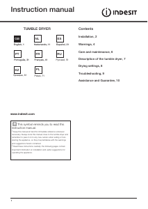 Manual Indesit IDV 75 (EU) Dryer