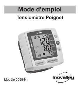 Mode d’emploi Inovalley 0098-N Tensiomètre