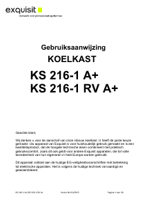 Handleiding Exquisit KS 216-1 RV A+ Koelkast