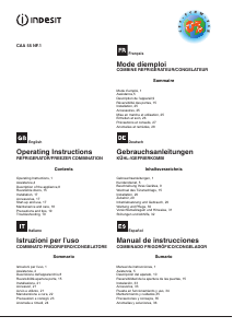 Bedienungsanleitung Indesit NCAA 55 Kühl-gefrierkombination