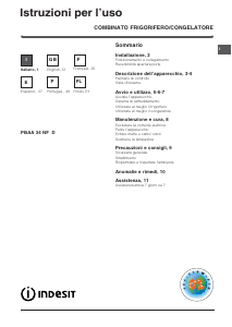 Manual Indesit PBAA 34 NF D Fridge-Freezer