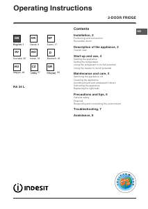 Bedienungsanleitung Indesit RA 24 L (EU) (0) Kühl-gefrierkombination
