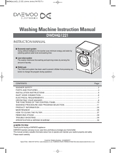 Handleiding Daewoo DWD-HQ1221 Wasmachine