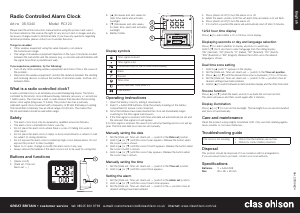 Bruksanvisning Clas Ohlson RC123 Klockradio