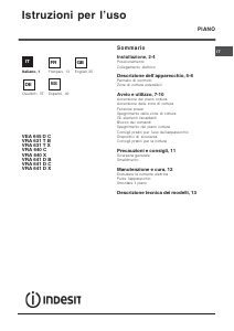 Manuale Indesit VRA 631 T B Piano cottura