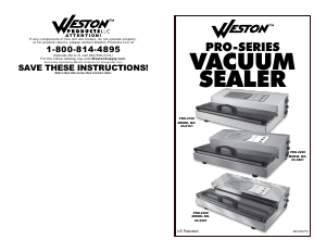 Manual Weston PRO-2200 Vacuum Sealer