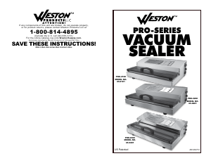 Manual Weston PRO-2300 Vacuum Sealer