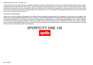 Handleiding Aprilia Sportcity One 125 (2008) Scooter