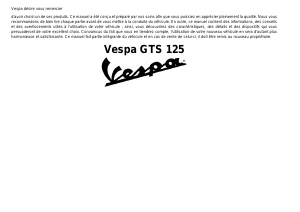 Mode d’emploi Vespa GTS 125 Scooter