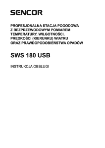 Instrukcja Sencor SWS 180 USB Stacja pogodowa