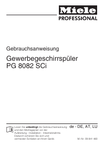 Bedienungsanleitung Miele PG 8082 SCi XXL Geschirrspüler