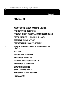 Mode d’emploi Whirlpool AWM 5100/1 Lave-linge