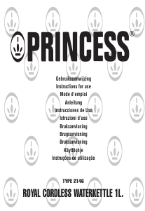 Manual de uso Princess 232146 Royal Cordless 1L Hervidor
