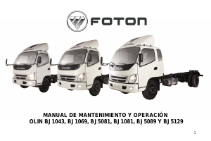 Manual de uso Foton Olin BJ1043 (2007) Camión