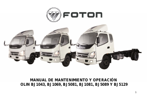 Manual de uso Foton Olin BJ5129 (2007) Camión