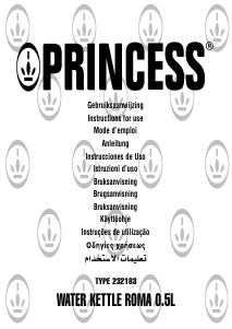 كتيب غلاية مياه كهربائية 232183 Roma 0.5L Princess