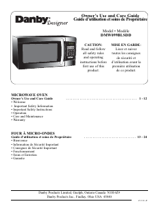 Manual Danby DMW099BLSDD Microwave