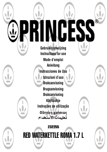 Manual de uso Princess 232255 Red Roma 1.7L Hervidor