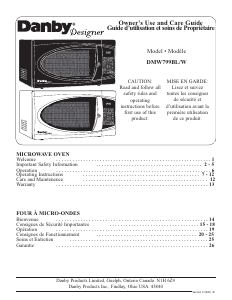 Manual Danby DMW799BL Microwave