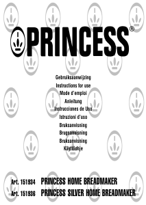 Handleiding Princess 151934 Home Broodbakmachine