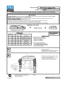 Mode d’emploi Pro Series 63150 Bullet Box Coffre de toit