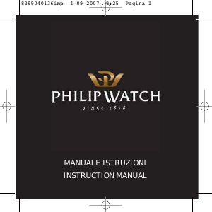 Manuale Philip Watch Quartz Moon Phase Orologio da polso