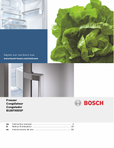 Manual Bosch B18IF905SP Refrigerator