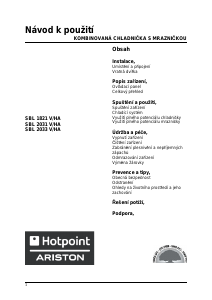 Manuál Hotpoint-Ariston SBL 1821 V/HA Lednice s mrazákem