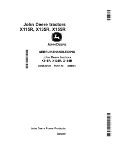 Handleiding John Deere X135R Grasmaaier