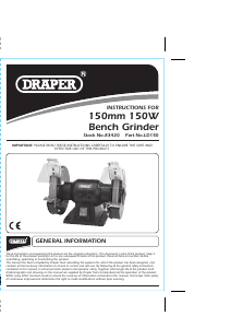 Manual Draper 83420 Bench Grinder