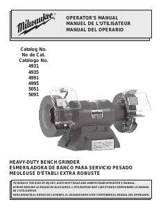 Manual Milwaukee 4935 Bench Grinder