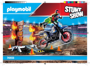 Bruksanvisning Playmobil set 70553 Racing Stuntshow motorcykel med eldvägg