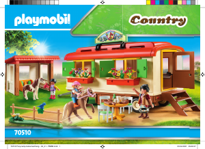 Manual Playmobil set 70510 Riding Stables Pony shelter with mobile home