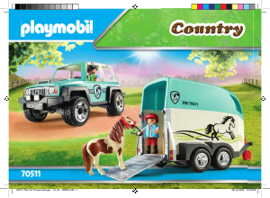 Bruksanvisning Playmobil set 70511 Riding Stables Bil med hästtrailer