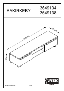 Εγχειρίδιο JYSK Aakirkeby (180x37x45) Πάγκος τηλεόρασης