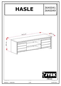 Посібник JYSK Hasle (140x39x48) Тумба під телевізор