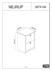Hướng dẫn sử dụng JYSK Nejrup (40x56x30) Tủ ngăn kéo