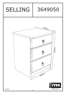 Hướng dẫn sử dụng JYSK Selling (43x54x37) Tủ ngăn kéo