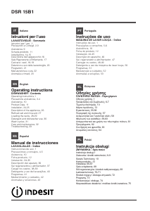 Manuale Indesit DSR 15B1 Lavastoviglie