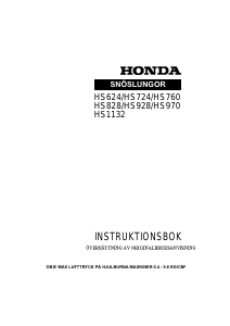 Bruksanvisning Honda HS760 Snöslunga
