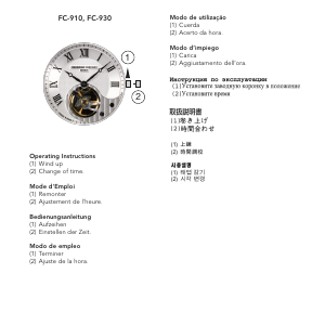 Manual Frederique Constant FC 910 Movimento do relógio